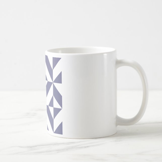 Midnight Blue Geometric Deko Cube Pattern Kaffeetasse (Rechts)