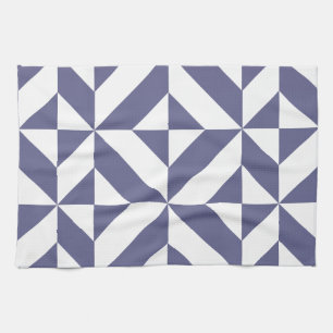 Midnight Blue Geometric Deko Cube Pattern Küchentuch