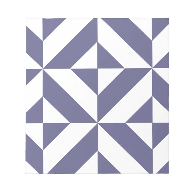 Midnight Blue Geometric Deko Cube Pattern Notizblock (Vorderseite)