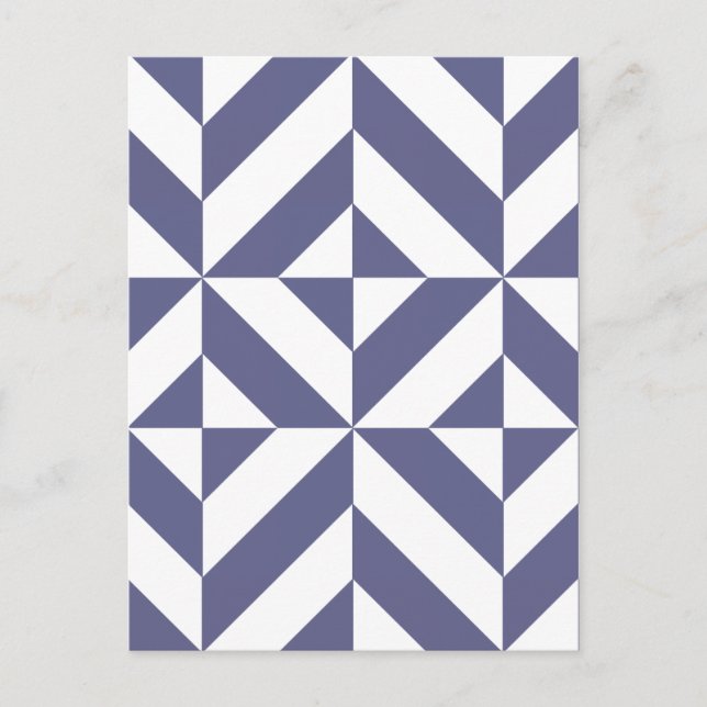 Midnight Blue Geometric Deko Cube Pattern Postkarte (Vorderseite)