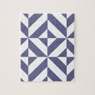 Midnight Blue Geometric Deko Cube Pattern Puzzle