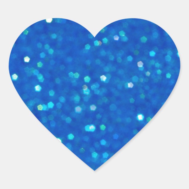 Midnight Blue Glitz Heart Shaped Stickers (Vorderseite)
