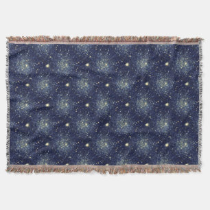 Midnight Blue & Gold Astral Glitzer Stars Decke