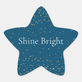 Midnight Blue Gold Glitzy Confetti Sparkle Stern-Aufkleber