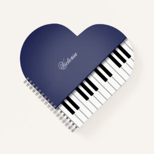 Midnight Blue Grand Piano Music Keyboard Custom Notizbuch