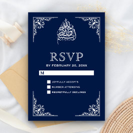 Midnight Blue Islamic Wedding RSVP