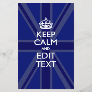 Midnight Blue Keep Calm und dein Text Union Jack Flyer