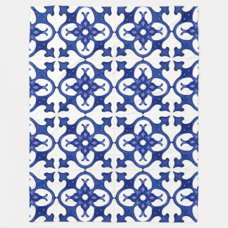 Midnight Blue Mandala Mosaic Cozy Blanket Fleecedecke