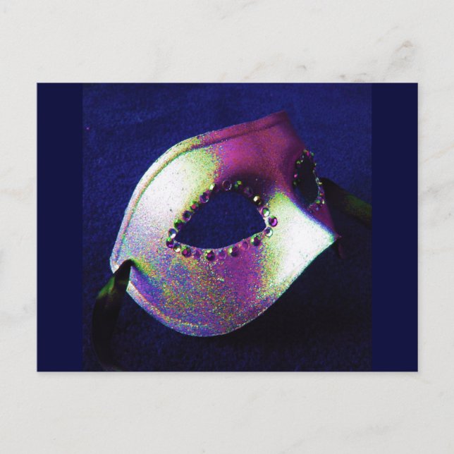 Midnight Blue Masquerade Postkarte (Vorderseite)