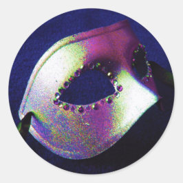 Midnight Blue Masquerade Runder Aufkleber