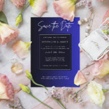 Midnight Blue Minimal Save the Date