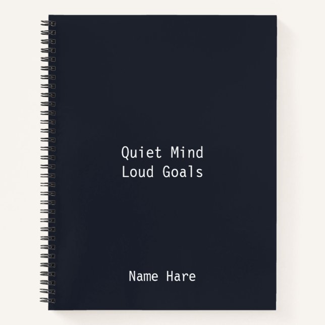 Midnight Blue Motivierend Notebook - Personalisier Notizbuch (Vorderseite)