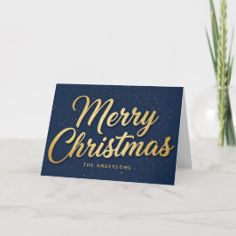 Midnight Blue Retro Schrift Frohe Weihnachten