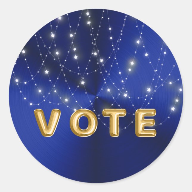 Midnight Blue Starlight Cascade Vote Runder Aufkleber (Vorderseite)