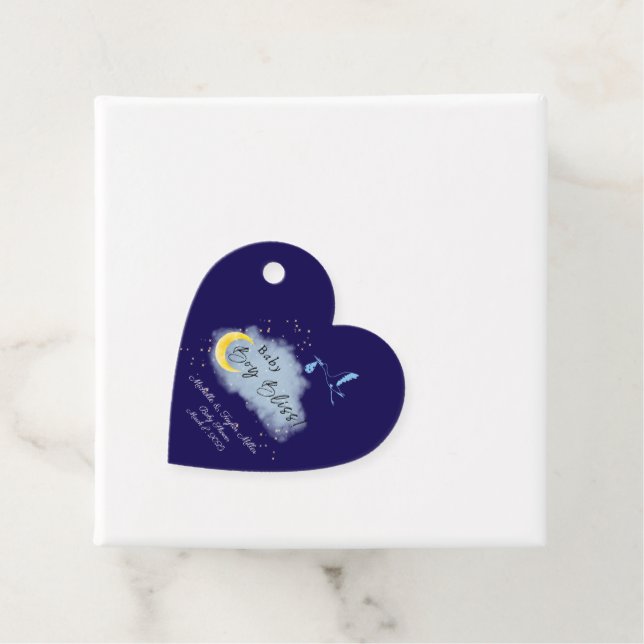 Midnight Blue Starlit Baby Boy Bliss Stork Geschenkanhänger (Beispiel)