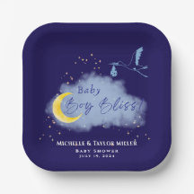 Midnight Blue Starlit Baby Boy Bliss Stork