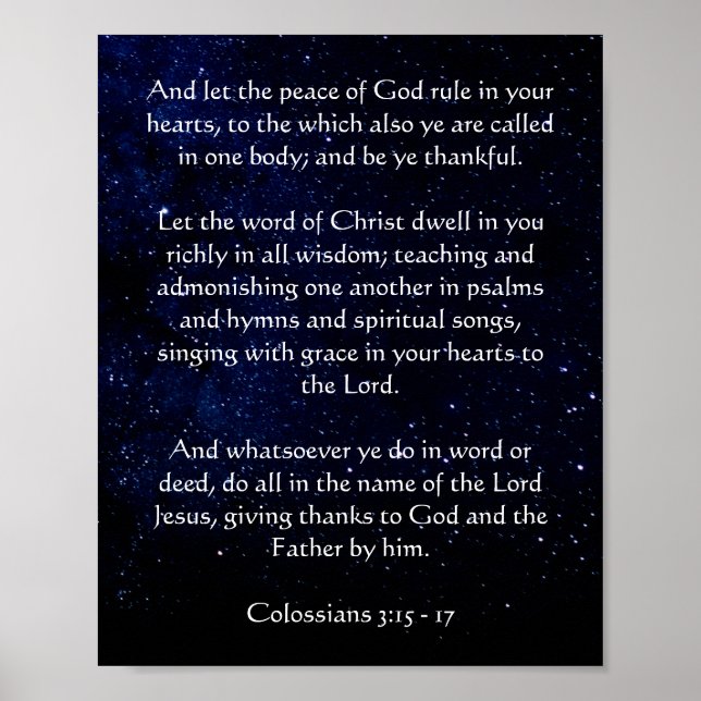 Midnight Blue Starry Sky Custom Text Poster (Vorne)