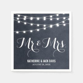 Midnight Blue String Lights Wedgram Serviette