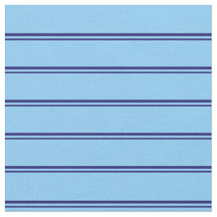 Midnight Blue und Light Sky Blue Stripes Stoff