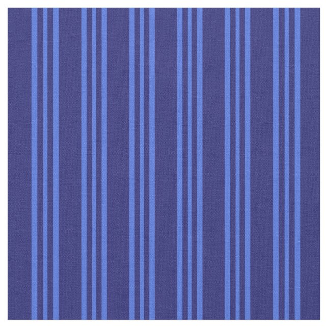 Midnight Blue und Royal Blue Lines Stoff (Nahaufnahme)