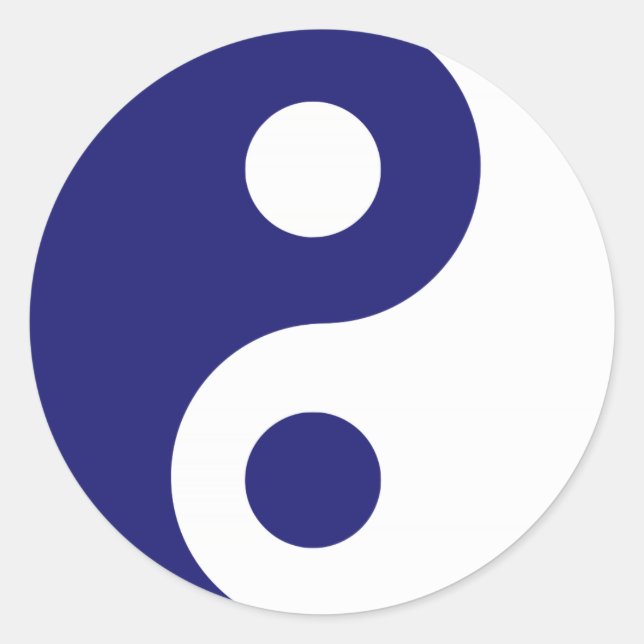 Midnight Blue Yin Yang Symbol Runder Aufkleber (Vorderseite)