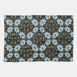 Midnight Bluebell Garden | Elegant Dark Floral Geschirrtuch