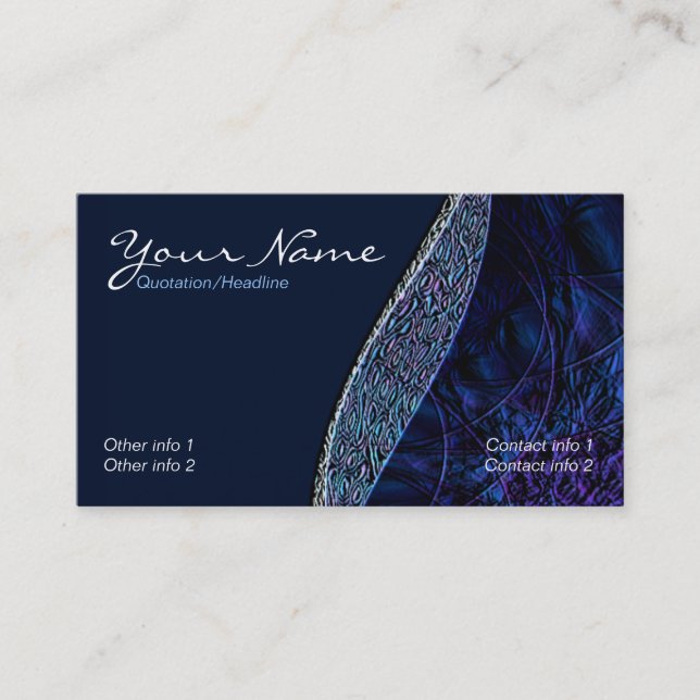 Midnight Bluez Business Card Visitenkarte (Vorderseite)