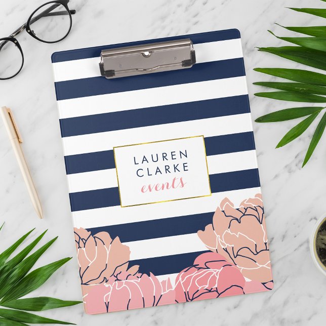 Midnight Blush Peony Clipboard Klemmbrett (Von Creator hochgeladen)
