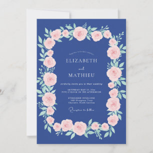 Midnight-Blush-Rosen-Hochzeit Einladung