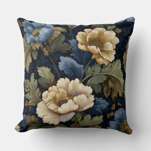 Midnight Botanica Eleganz Kissen (Vorderseite)