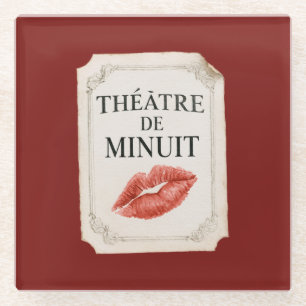 Midnight Cabaret Rote Lippen Glasuntersetzer