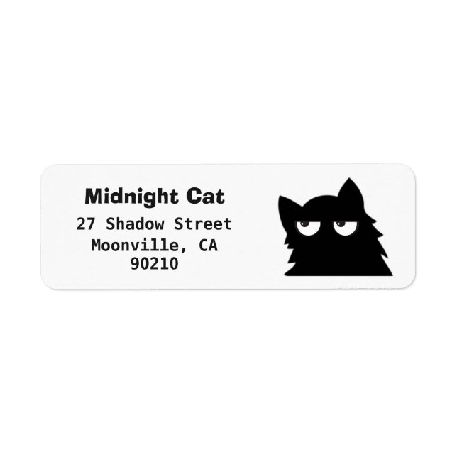 Midnight Cat Black Cat Rücksendeetiketten (Vorne)