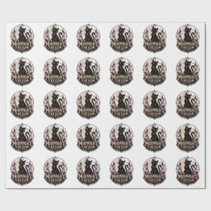Midnight Cat Club Niedliche schwarze Katze Hallowe Geschenkpapier