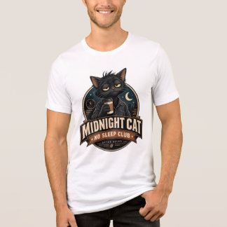 Midnight Cat No Sleep Club Vintage Schwarze Katze Tri-Blend Shirt