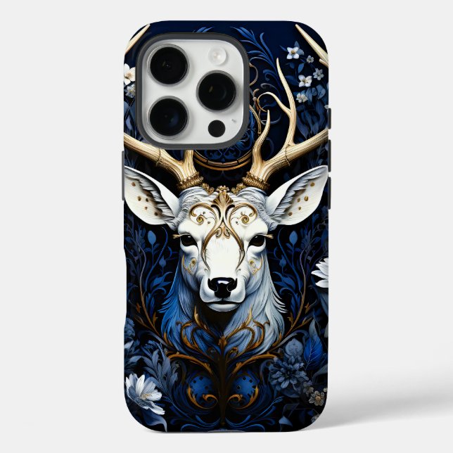 Midnight Celestial Floral Gothic Deer  Case-Mate iPhone Hülle (Rückseite)