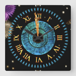 Midnight Clock Quadratische Wanduhr