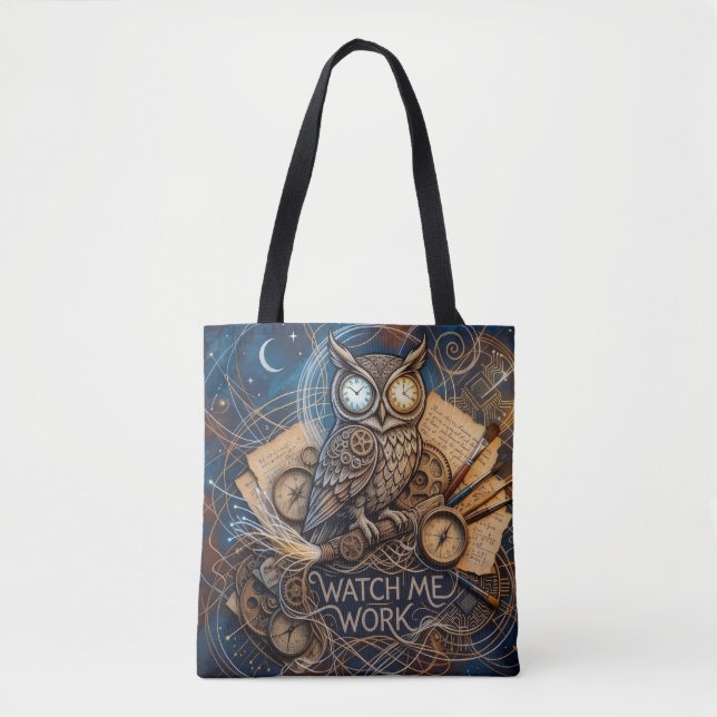 Midnight Creative Night Owl Abstrakter Kunstdruck (Vorderseite)