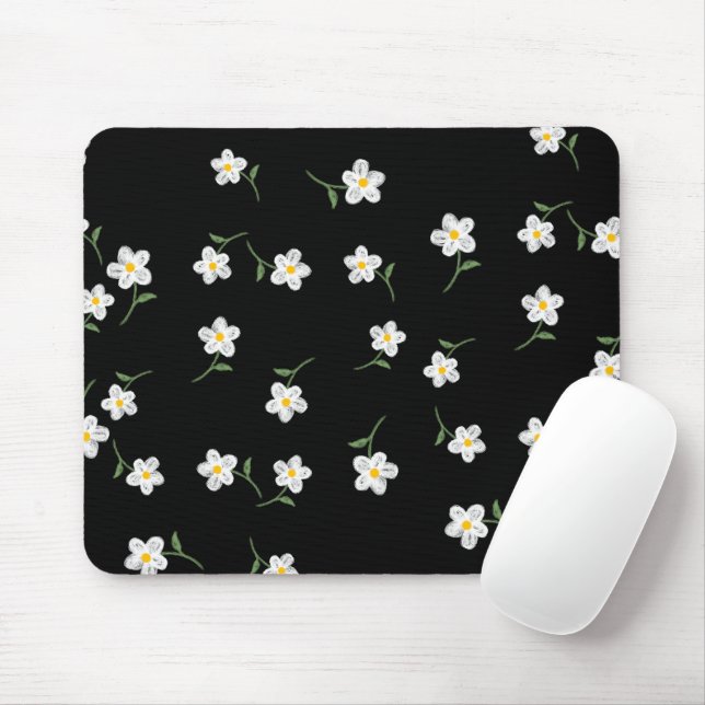 Midnight Daisy Floral-Mauspad  Mousepad (Mit Mouse)