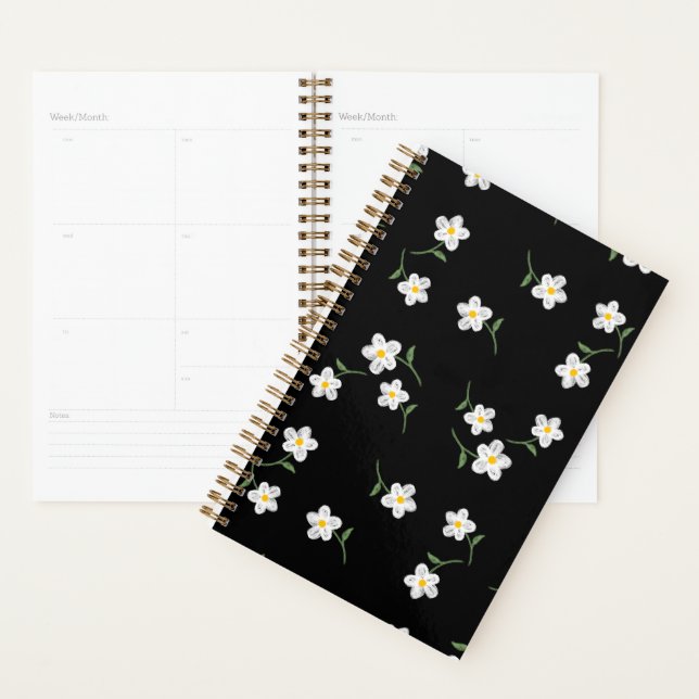 Midnight Daisy Tagesplaner | Elegante Blumenmuster Planer (Anzeige)
