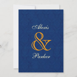 Midnight Damask Wedding R107 Einladung