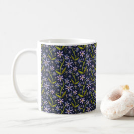 Midnight | Dancing Watercolor Daisies Kaffeetasse