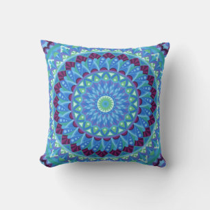 Midnight Dreams Blue Mandala Boho Dekor Kissen