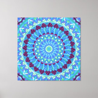 Midnight Dreams Mandala Blau Boho Leinwanddruck