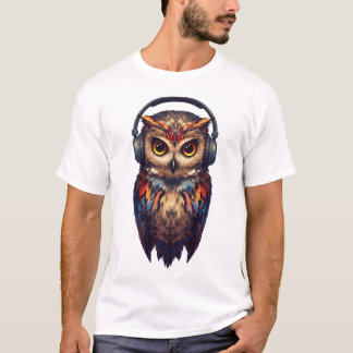 Midnight Echo – Abstract Owl with Soul T-Shirt