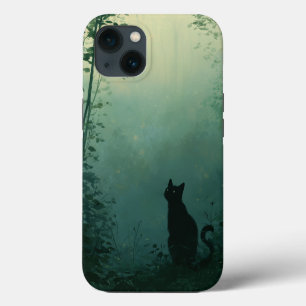 Midnight Familiar – Fantasy Art with Cat iPhone 13 Hülle