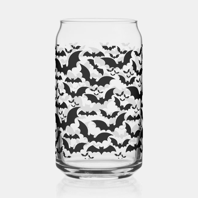 Midnight Fledermausschwarm Klare Glasdose – Schwar Dosenglas (Vorderseite)