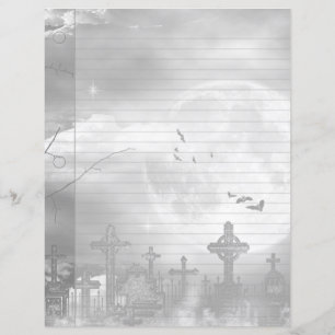 Midnight Flight Goth Friedhof Notebook Paper