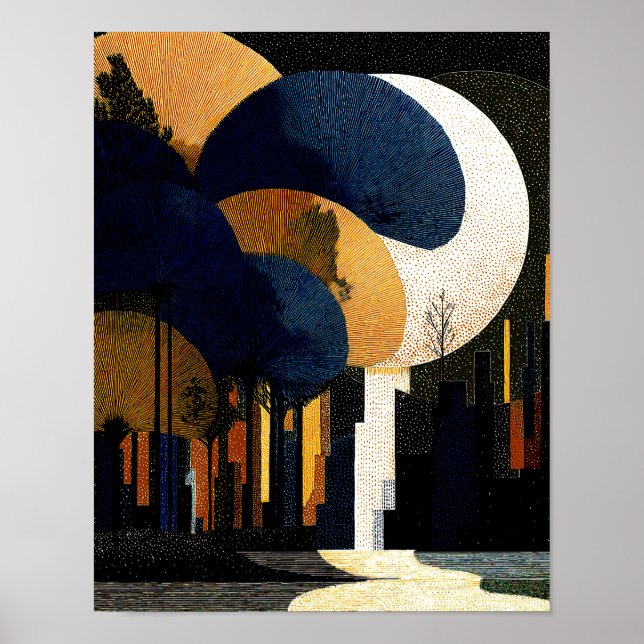 Midnight Forest #3 - 4x5 Digitaler Download Poster (Vorne)