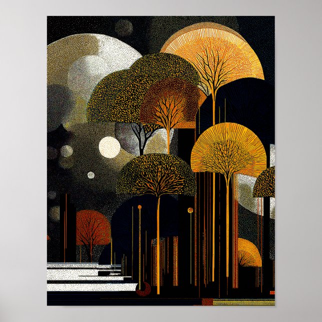 MIdnight Forest #4 - 4x5 Digital Download Poster (Vorne)