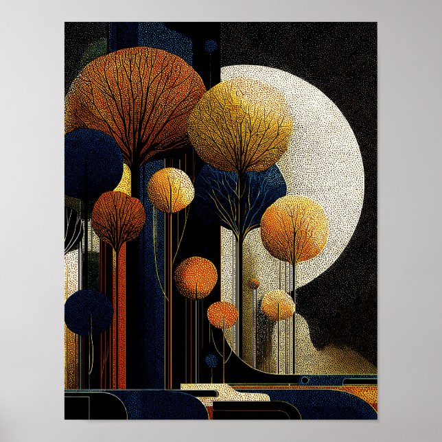 Midnight Forest #5 - 4x5 Digitaler Download Poster (Vorne)